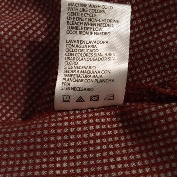 Weatherproof VintageThermal Reddish Brown Henley Style Long Sleeved Shirt XXL - Picture 10 of 10